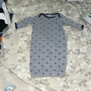 Baby Boy Grey With Blue Cars Long Sleeve Sleep Gown